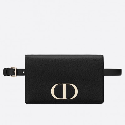 Dior 30 Montaigne 2 In 1 Belt Bag In Black Calfskin