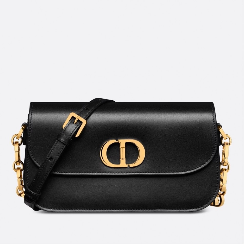 Dior 30 Montaigne Avenue Bag In Black Box Calfskin