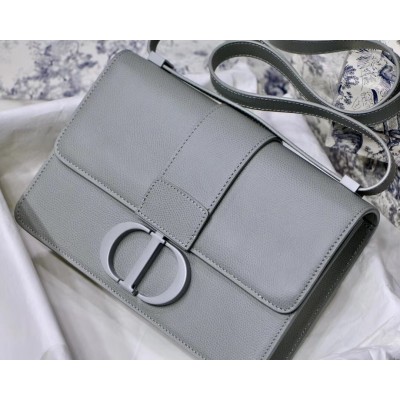 Dior 30 Montaigne Bag In Grey Ultra Matte Grained Calfskin