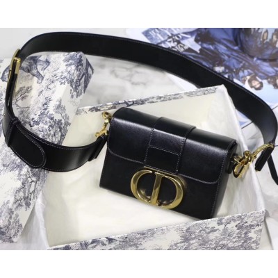 Dior 30 Montaigne Box Bag In Black Lambskin