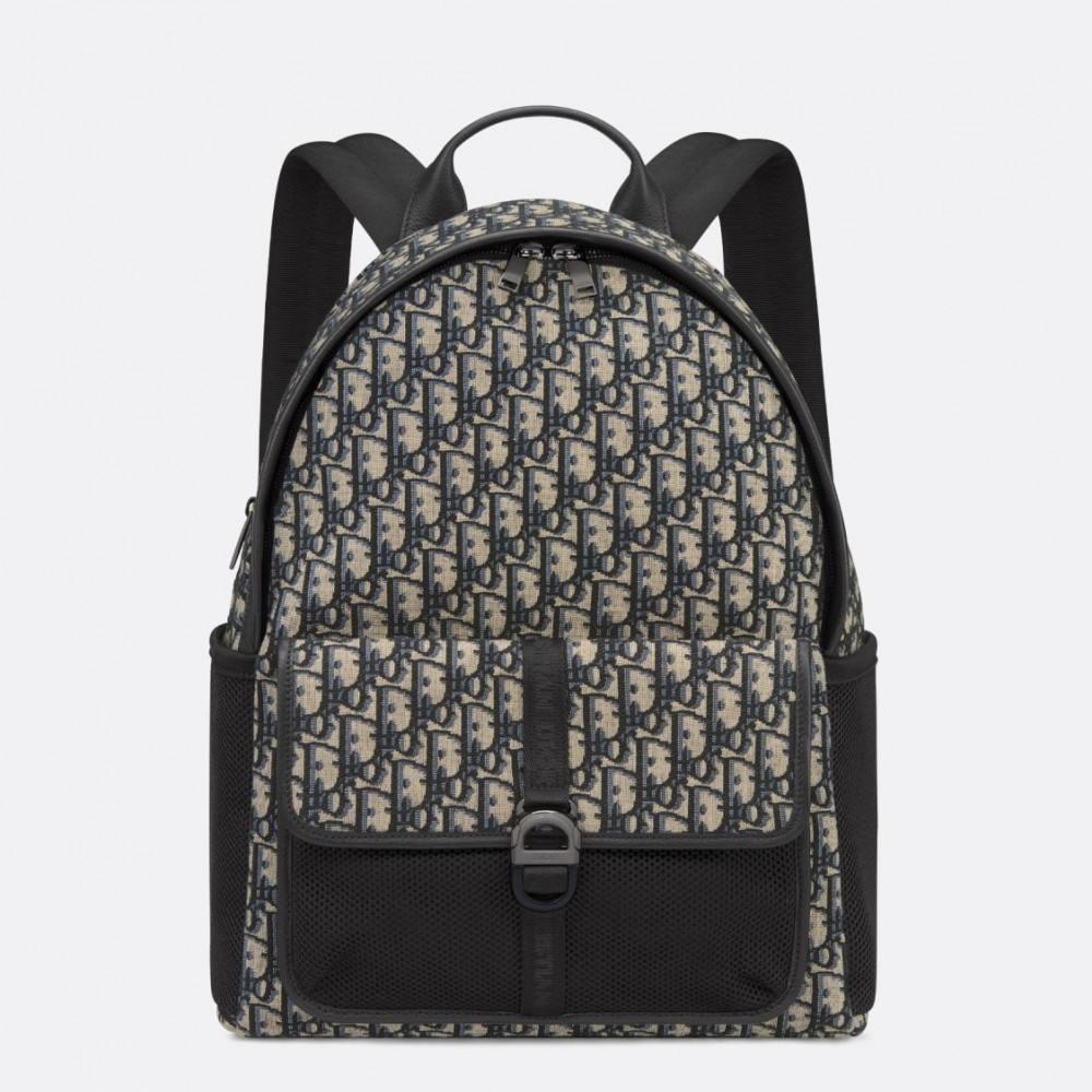 Dior 8 Backpack in Beige and Black Dior Oblique Jacquard