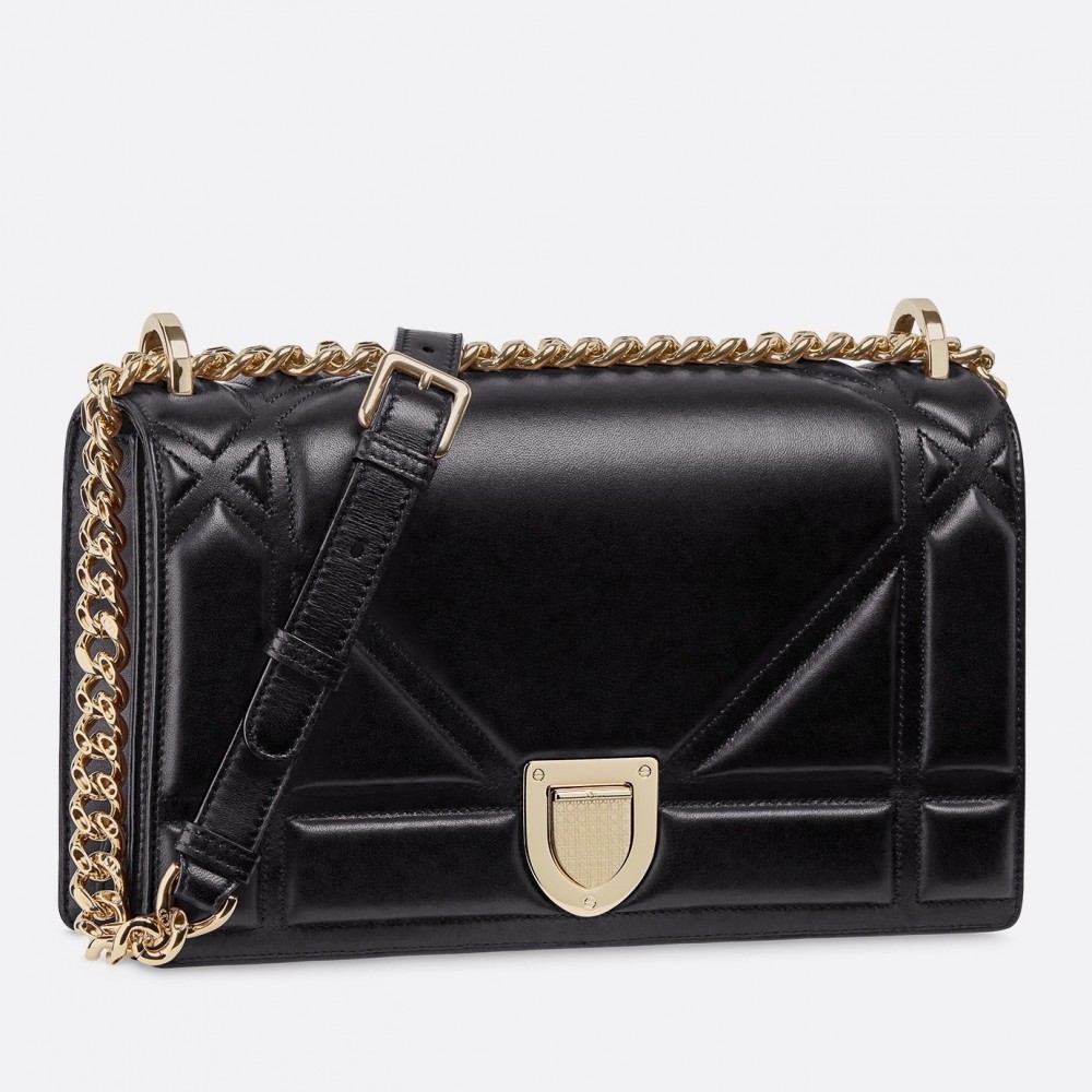 Dior Black Diorama Lambskin Bag With Large Cannage Motif