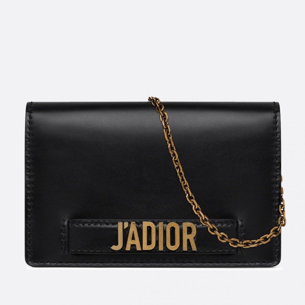 Dior Black J'Adior Wallet On Chain Pouch