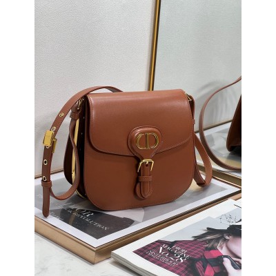 Dior Bobby Frame Bag In Brown Box Calfskin