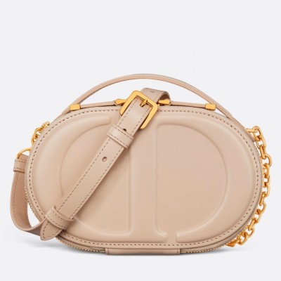 Dior CD Signature Oval Camera Bag in Beige Calfskin