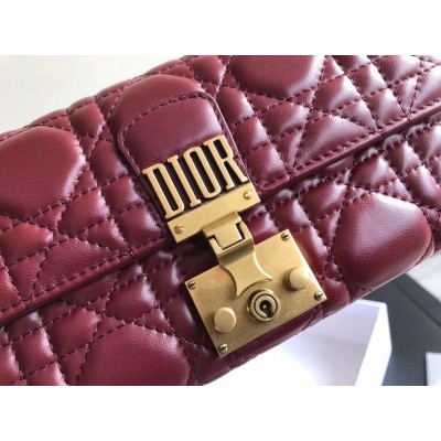 Dior DiorAddict Continental Wallet In Bordeaux Lambskin