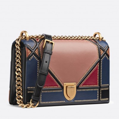 Dior Diorama Bag In Multi-coloured Patchwork