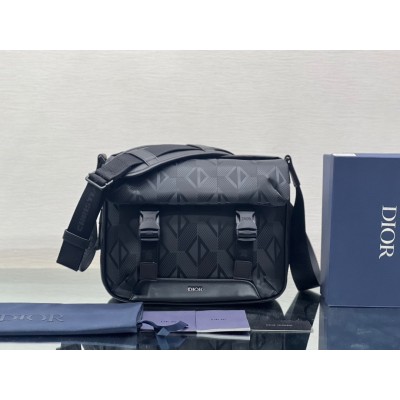 Dior Explorer Messenger Bag In Black CD Diamond Mirage Ski Capsule Nylon