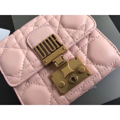 Dior French DiorAddict Wallet In Pink Lambskin