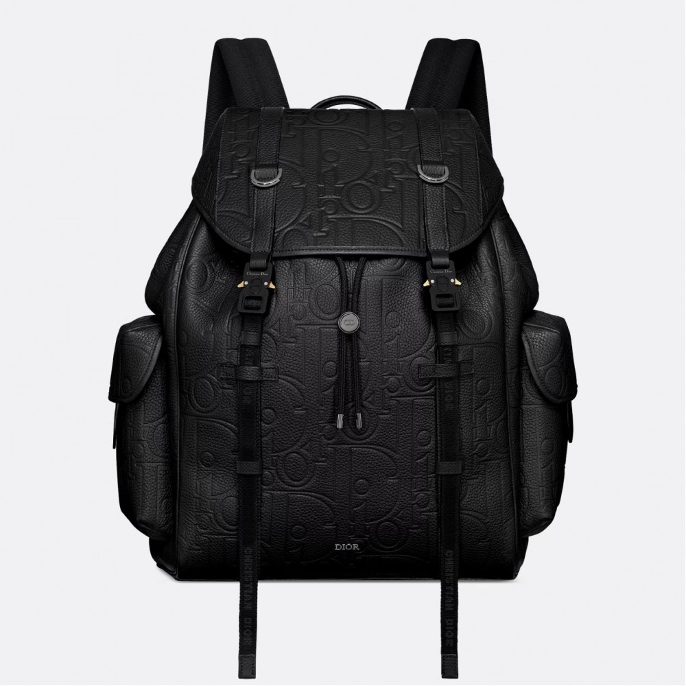 Dior Hit the Road Backpack with Flap in Black Gravity Leather