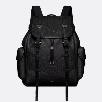 Dior Hit the Road Backpack with Flap in Black Gravity Leather