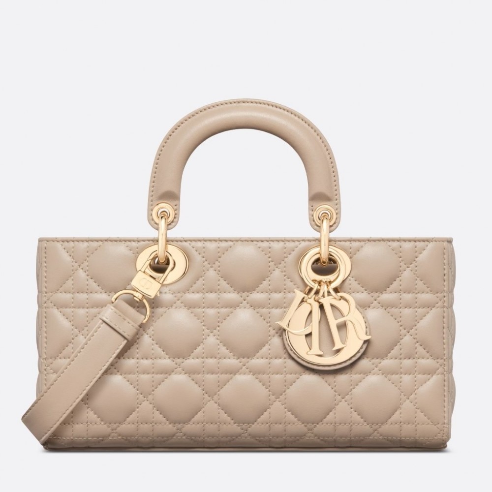 Dior Lady D-Joy Medium Bag In Sand Cannage Lambskin