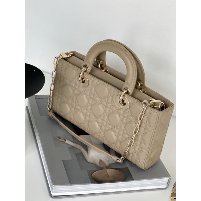 Dior Lady D-Joy Medium Bag In Sand Cannage Lambskin