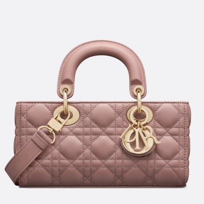 Dior Lady D-Joy Small Bag In Peony Pink Cannage Lambskin