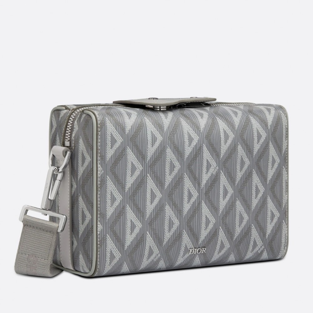 Dior Lingot Messenger Bag In Gray CD Diamond Canvas