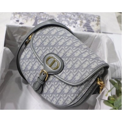 Dior Medium Bobby Bag In Grey Dior Oblique Canvas