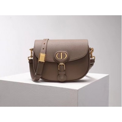 Dior Medium Bobby Bag In Warm Taupe Grained Calfskin