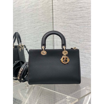 Dior Medium Lady D-Sire My ABCDior Bag in Black Bull Leather