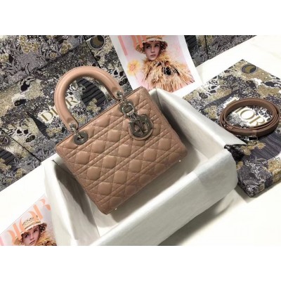 Dior Medium Lady Dior Bag In Blush Cannage Lambskin