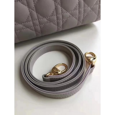 Dior Medium Lady Dior Bag In Grey Lambskin