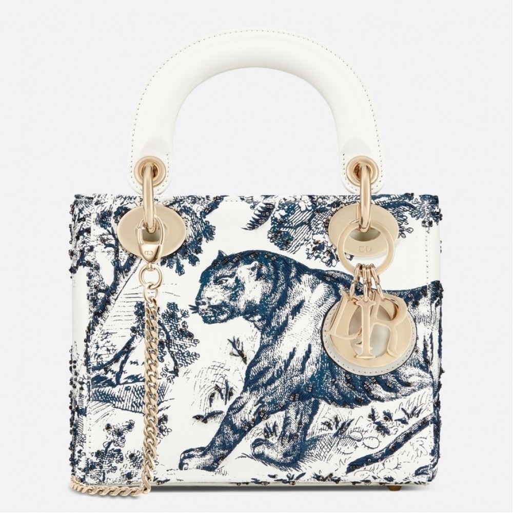 Dior Mini Lady Dior Bag With Toile De Jouy Printed