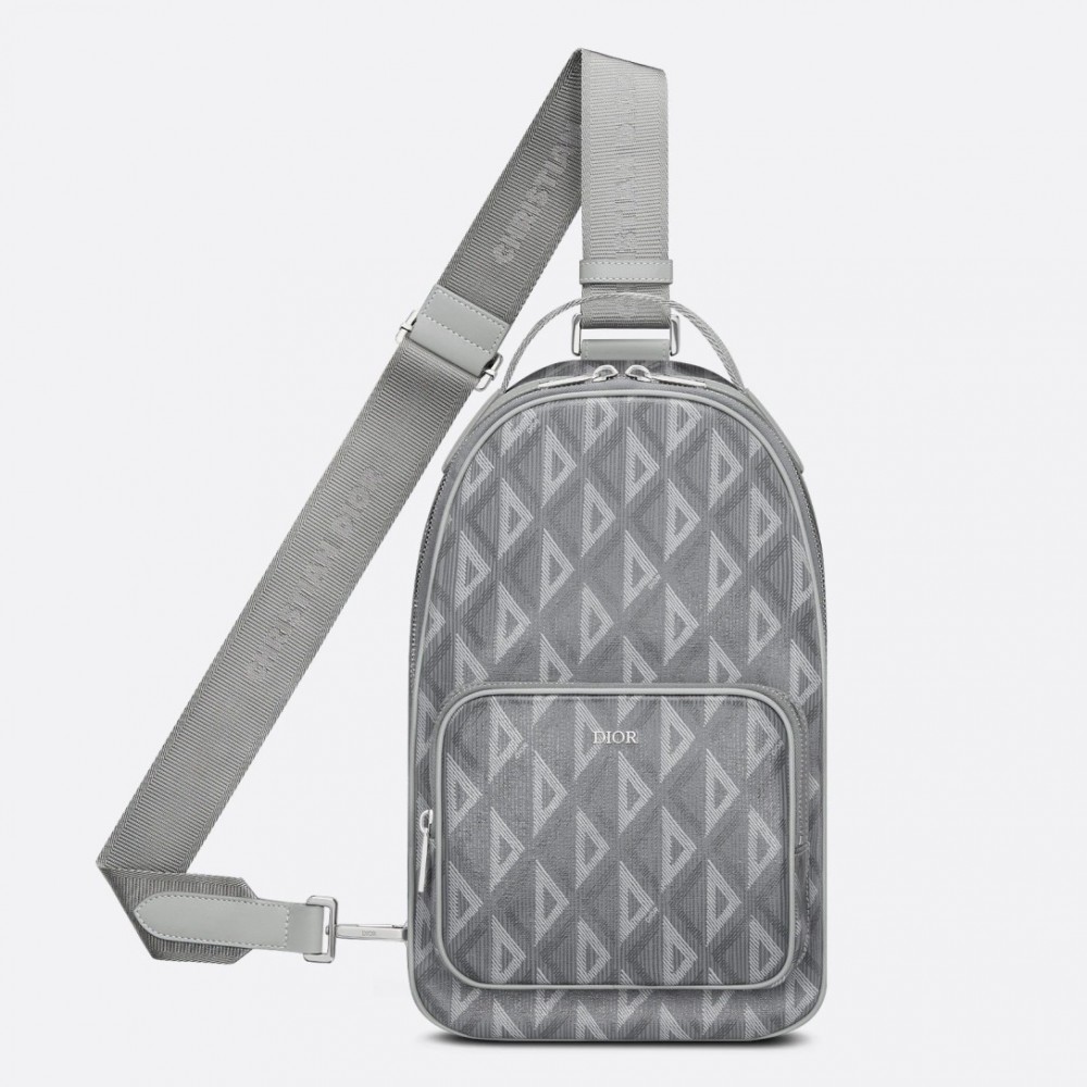 Dior Mini Rider Sling Bag In Gray CD Diamond Canvas