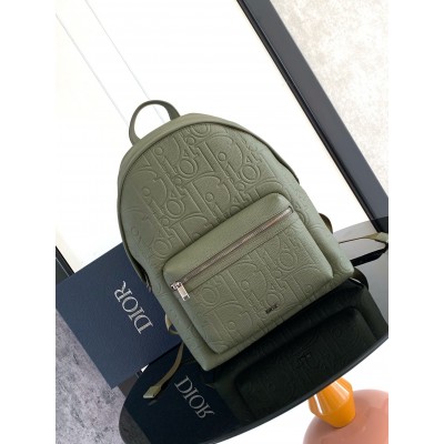 Dior Rider 2.0 Zipped Backpack in Khaki Gravity Leather