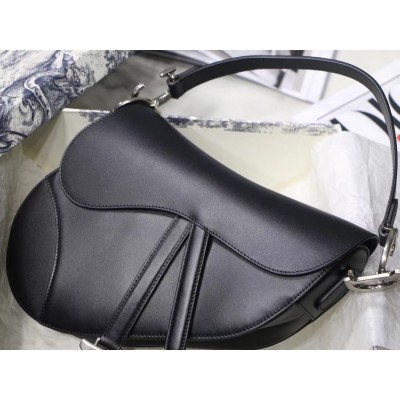 Dior Saddle Bag In Black Soft Calfskin