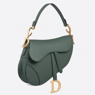 Dior Saddle Bag In Storm Blue Grained Calfskin