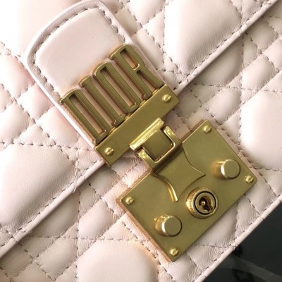 Dior Small Dioraddict Flap Bag In Pink Lambskin