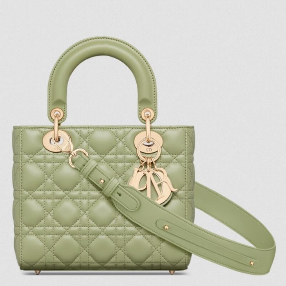 Dior Small Lady Dior My ABCDior Bag in Ethereal Green Lambskin