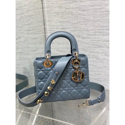 Dior Small Lady Dior My ABCDior Bag in Sky Blue Lambskin