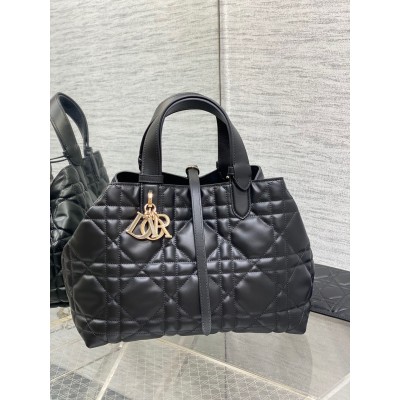 Dior Toujours Medium Bag in Black Macrocannage Calfskin