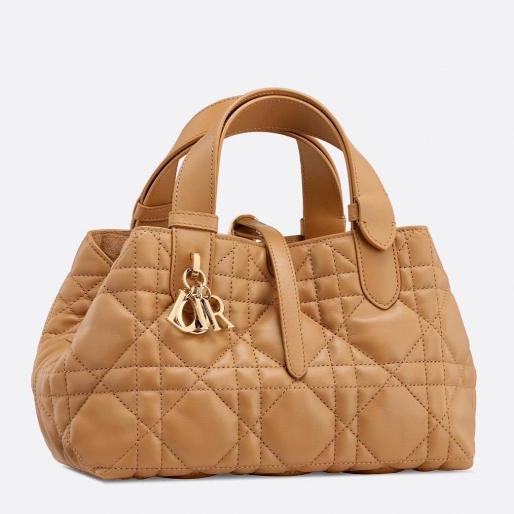 Dior Toujours Small Bag in Tan Macrocannage Calfskin